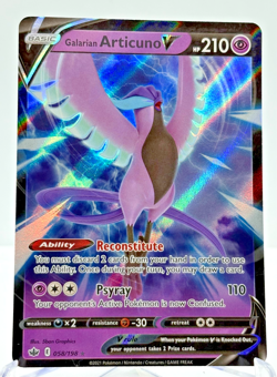 Pokemon TCG Galarian Articuno V Holo Rare Full Art 58/198 Chilling Reign NM - Image 1