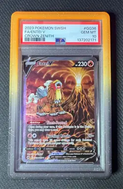 Pokemon Entei V GG36 Crown Zenith PSA 10 GEM MINT - Image 1
