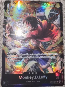 One Piece Monkey.D.Luffy (001) L Starter Deck 14: 3D2Y ST14-001 English Foil NM - Image 1