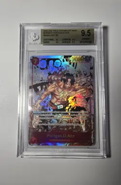 2023 OPTCG Parampunt War Portgas.D.Ace OPO2-013 Manga Art Beckett 9.5 (Gem Mint) - Image 1