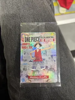 One Piece Monkey D. Luffy US Voyage College Basketball P-055 Rutgers *Sealed* - Image 1