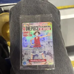 One Piece Monkey D. Luffy US Voyage College Basketball P-055 Rutgers *Sealed* - Image 1