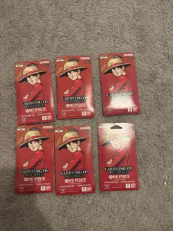 One Piece OP-13 CARRYING ON HIS WILL Sleeved Booster Packs Lot Of 6 English 6x - Image 1