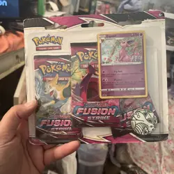 Pokemon TCG SWSH Fusion Strike 3 Pack Blister Booster New Sealed auction # 3 - Image 1