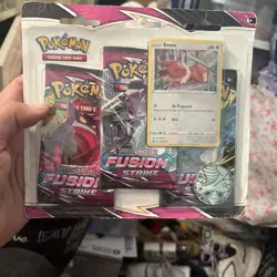Pokemon TCG SWSH Fusion Strike 3 Pack Blister Booster New Sealed auction # 4 - Image 1