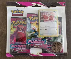 Pokemon TCG SWSH Fusion Strike 3 Pack Blister Booster Eevee Promo New Sealed 820650809200 - Image 1