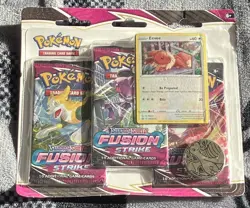 Pokemon TCG SWSH Fusion Strike 3 Pack Blister Booster Eevee Promo New Sealed 820650809200 - Image 1