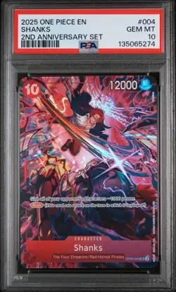 2025 ONE PIECE ENGLISH VERSION 2ND ANNIVERSARY SET #004 SHANKS PSA 10 - Image 1