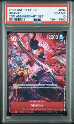 2025 ONE PIECE ENGLISH VERSION 2ND ANNIVERSARY SET #004 SHANKS PSA 10 - Image 1