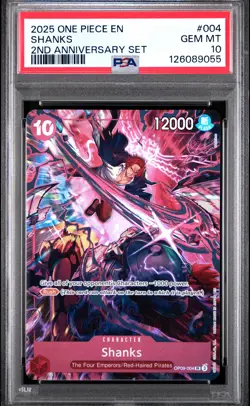 2025 ONE PIECE ENGLISH VERSION 2ND ANNIVERSARY SET #004 SHANKS PSA 10 - Image 1