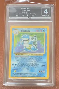 POKEMON TCG BLASTOISE 2/102 BASE SET RARE HOLO GET GRADED GRADE 4 STUNNING CARD - Image 1