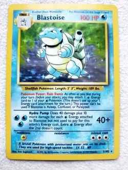 Pokemon Blastoise Base Set Holo Rare Card #2 002/102 WOTC 1999 TCG Holographic! - Image 1