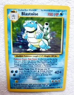 Pokemon Blastoise Base Set Holo Rare Card #2 002/102 WOTC 1999 TCG Holographic! - Image 3