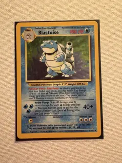 Pokemon TCG Blastoise Holo Rare Card 2/102 Base Set WOTC MP - Image 1