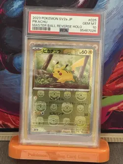 2023 POKEMON PIKACHU #025 JPN SV2A-151 MASTER BALL REVERSE HOLO PSA GEM MINT 10 - Image 1