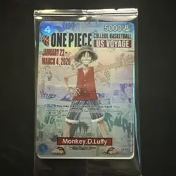 One Piece College Basketball US Voyage Luffy Card IN HAND - UNOPENED - Image 1