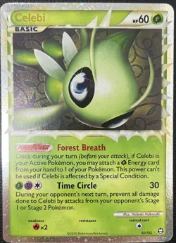 Celebi Prime 92/102 HGSS Triumphant Ultra Rare Pokemon Card NM - Image 1