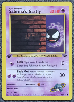 1st Edition Sabrina’s Gastly - Gym Challenge - #96/132 - Vintage Pokemon Card - Image 1
