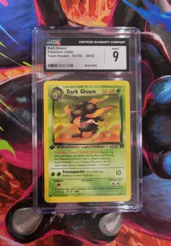 Pokemon, Dark Gloom - 2000, 1st Edition, Rocket - TCG Card, CGC 9, Graded - Image 1