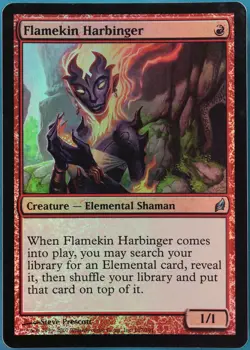 Flamekin Harbinger FOIL Lorwyn HEAVILY PLD Red Uncommon CARD (414185) ABUGames - Image 1