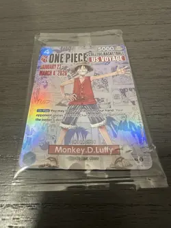 Bandai Namco One Piece CCG Monkey.D.Luffy Foil US Voyage Promo Card - Image 1