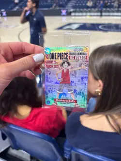 One Piece TCG Monkey D. Luffy College Basketball US Voyage 2026 Promo Card SEAL - Image 1