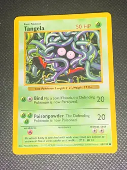 Tangela 66/102 Shadowless - 1999 Base Set Pokemon Card - NM - Image 1