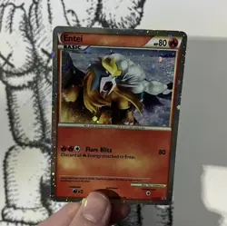 Pokemon Card - Entei HGSS20 Black Star Promo Entei Holo - RARE DOUBLE SWIRL - LP - Image 1