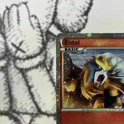 Pokemon Card - Entei HGSS20 Black Star Promo Entei Holo - RARE DOUBLE SWIRL - LP - Image 2