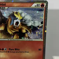 Pokemon Card - Entei HGSS20 Black Star Promo Entei Holo - RARE DOUBLE SWIRL - LP - Image 5