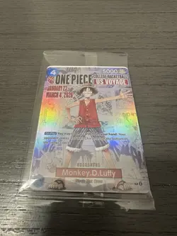 Bandai Namco One Piece CCG Monkey.D.Luffy Foil US Voyage Promo Card - Image 1