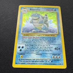 Pokemon TCG Blastoise Holo Rare Card Base Set, Unlimited, 2/102, HP/Damaged - Image 2