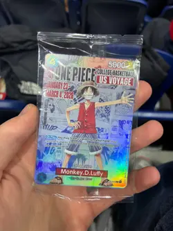 One Piece Monkey D. Luffy US Voyage College Basketball Card SEALED - Image 1