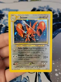 Scizor Holo Rare Neo Discovery 10/75 LP Pokemon Card WOTC - Image 1