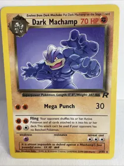 Pokemon Dark Machamp TCG Card 27/82 Non-Holo WOTC Vintage LP - Image 1