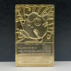 Pokemon 1999 Burger King 23K Gold Plated Card Jigglypuff Card Only - Image 2