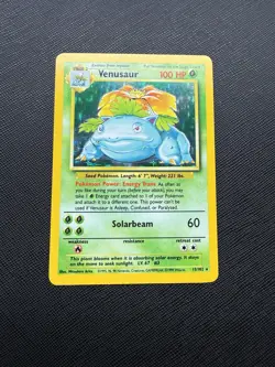 Pokemon TCG Venusaur Holo Swirl Rare Card 15/102 Base Set LP+/NM - Image 1