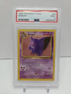 1999 Pokemon Fossil Gengar #20 Non-Holo PSA 9 MINT - Image 1