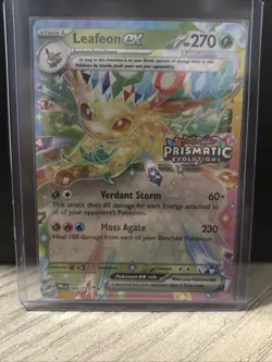 Pokemon TCG Prismatic Evolutions Leafeon EX 006/131 Stamped - Image 1