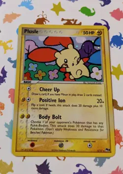 Pokemon TCG Plusle 5/17 Pop Series 3 Holo Rare English *Swirl!* 2006 - Image 1