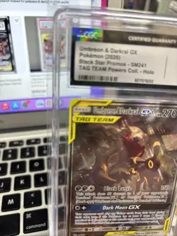 2020 Pokemon S&M Black Star Promos Umbreon & Darkrai Tag Team CGC 9 Mint #SM241 - Image 4