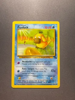 Pokemon TCG Psyduck Fossil 53/62 Unlimited 1999-2000 Wizards Base Set - Image 1