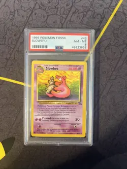 Pokemon 1st Edition Slowbro 43/62 Fossil PSA 8 NM/Mint - Image 1