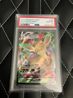 Pokemon 2021 PSA 10 Leafeon FA VMAX Evolving Skies Gem Mint - Image 1