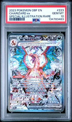 2023 POKEMON OBF EN-OBSIDIAN FLAMES #223 CHARIZARD EX PSA 10 - Image 1