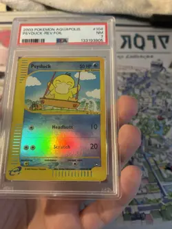 2003 Pokemon Aquapolis Psyduck Reverse Holo #104 PSA 7 🔥 NM 🔥 Cert# 133193805 - Image 5