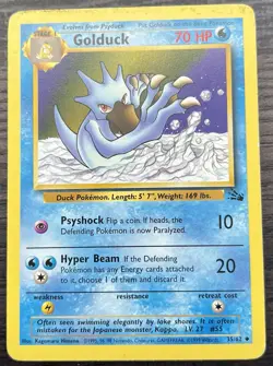 Golduck 35/62 Pokemon TCG WOTC Base Set Fossil Uncommon Heavily Played HP - Image 1