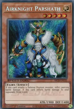 Airknight Parshath (Secret)-Secret Rare - 1st Edition - SBCB-EN132 - Speed Du... - Image 1