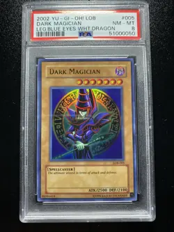 2002 Yu-Gi-Oh! LOB Dark Magician #LOB-005 NM-MT PSA 8 Unlimited Edition - Image 1