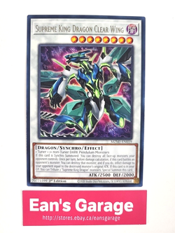 YuGiOh! Supreme King Dragon Clear Wing 1st Ed MZMI-EN059 Rare - MN - Image 1